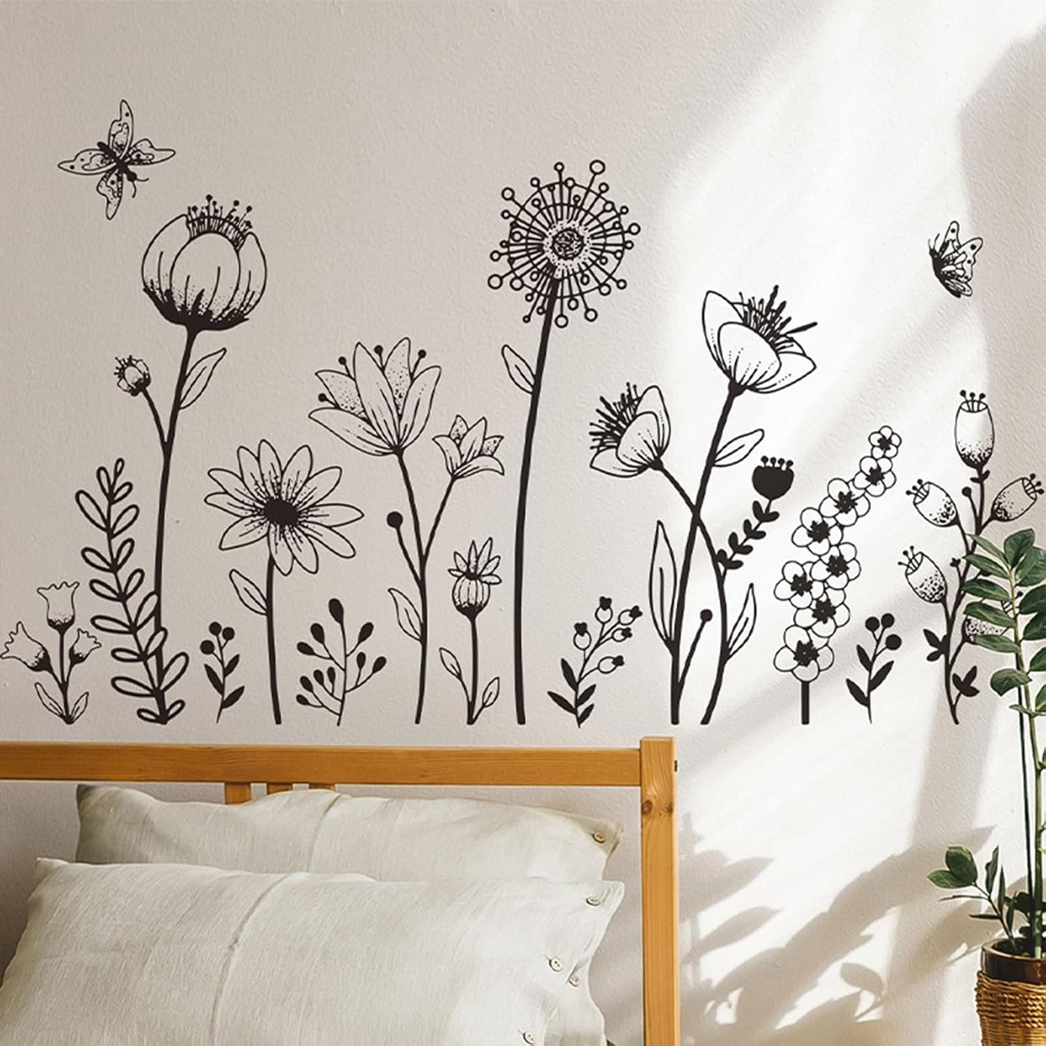 Wildflower Wall Decals 3D Self-Adhesive Stickers – 12 Pack