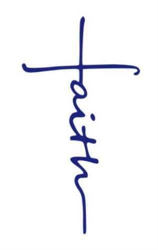 Faith Cross Writing -Decal Logo Sticker