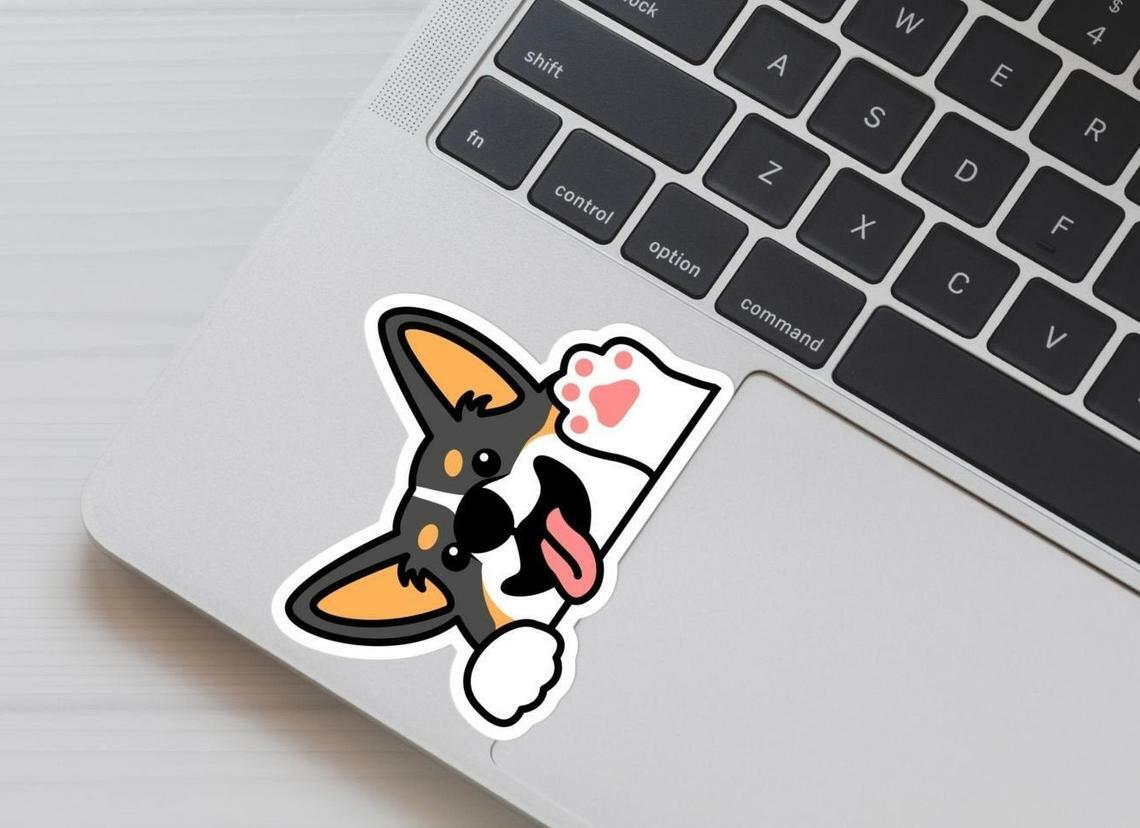 Peeking Tricolor Corgi Car Sticker / Vinyl Car Decal For Outdoor and Indoor Use