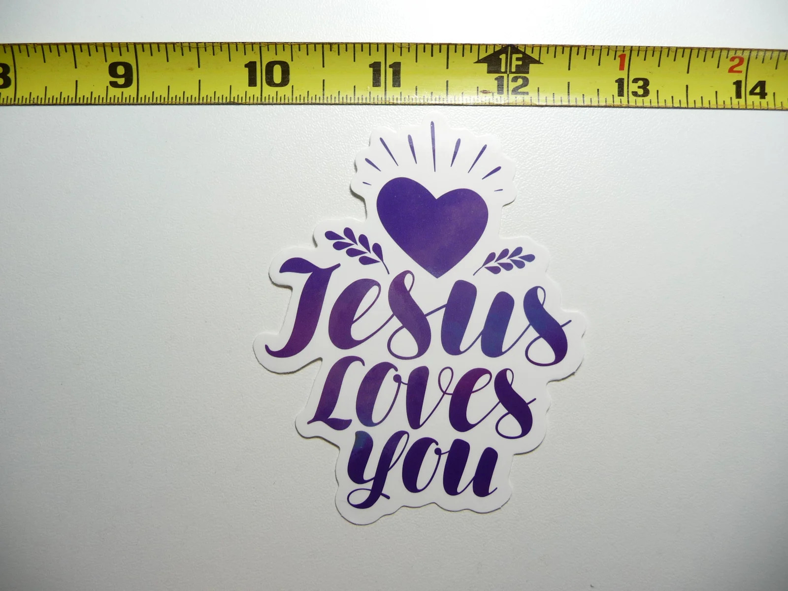JESUS LOVES YOU HEART SMALL STICKER DECAL CHRISTIAN CHURCH FAITH RELIGION