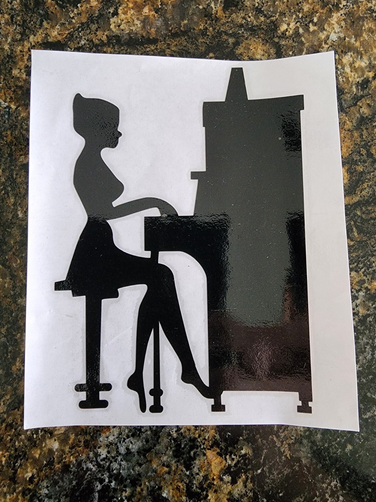 Piano Girl Wall Decal