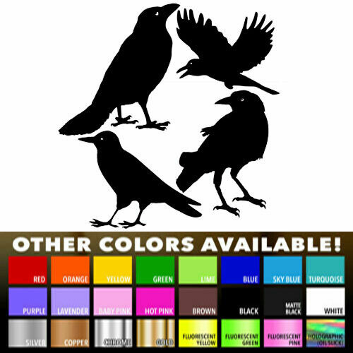 Crow Raven Blackbird vinyl decal Sticker for Window Home Wall Door DIY art decor