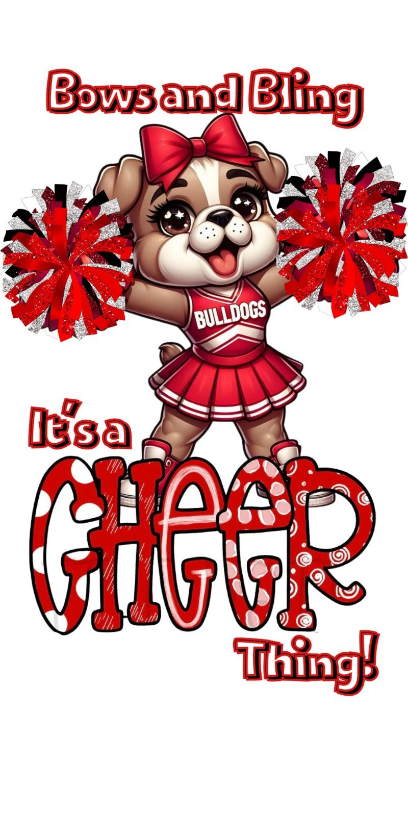 Bows and Bling It's a Cheer Thing Sticker D Laptop Wall Mirror Cup Tumblr Locker