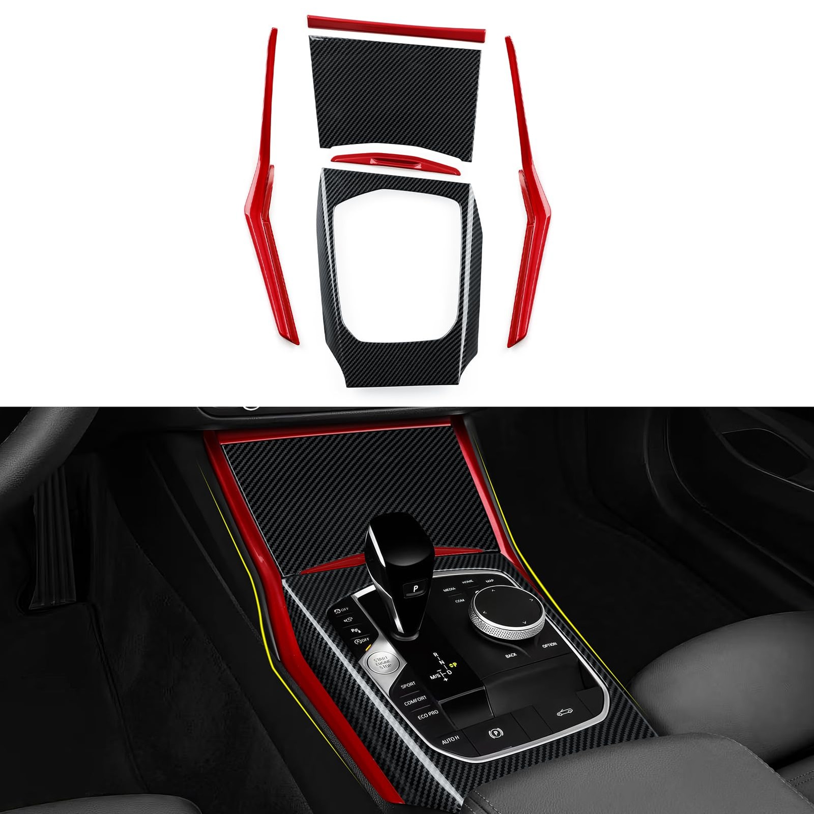 Car Trim Gear Shift Cover Panel ABS Decal Sticker for BMW 3 Series G20 G21 M3