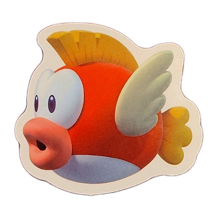 Cheep Cheep 2D Mushroom Kingdom Super Mario Enemies Sticker Decal 1.75"