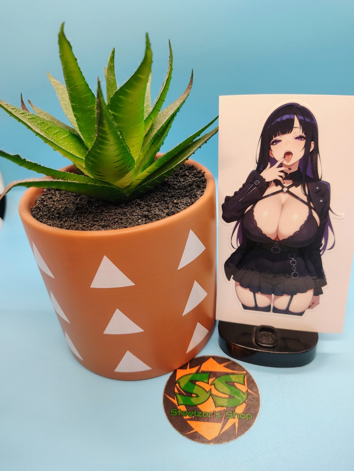 (4.5 Inches) Lewd Anime Girl – Oppai Goth Girl – Water-Resistant Vinyl Sticker