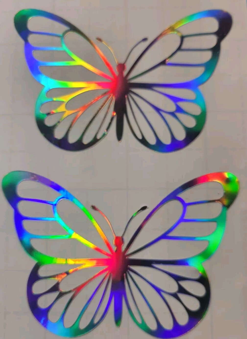 Butterflys decals. Waterproof. Pack Of 4 pieces. WHITE-BLACK- PINK- HOLOGRAPHIC