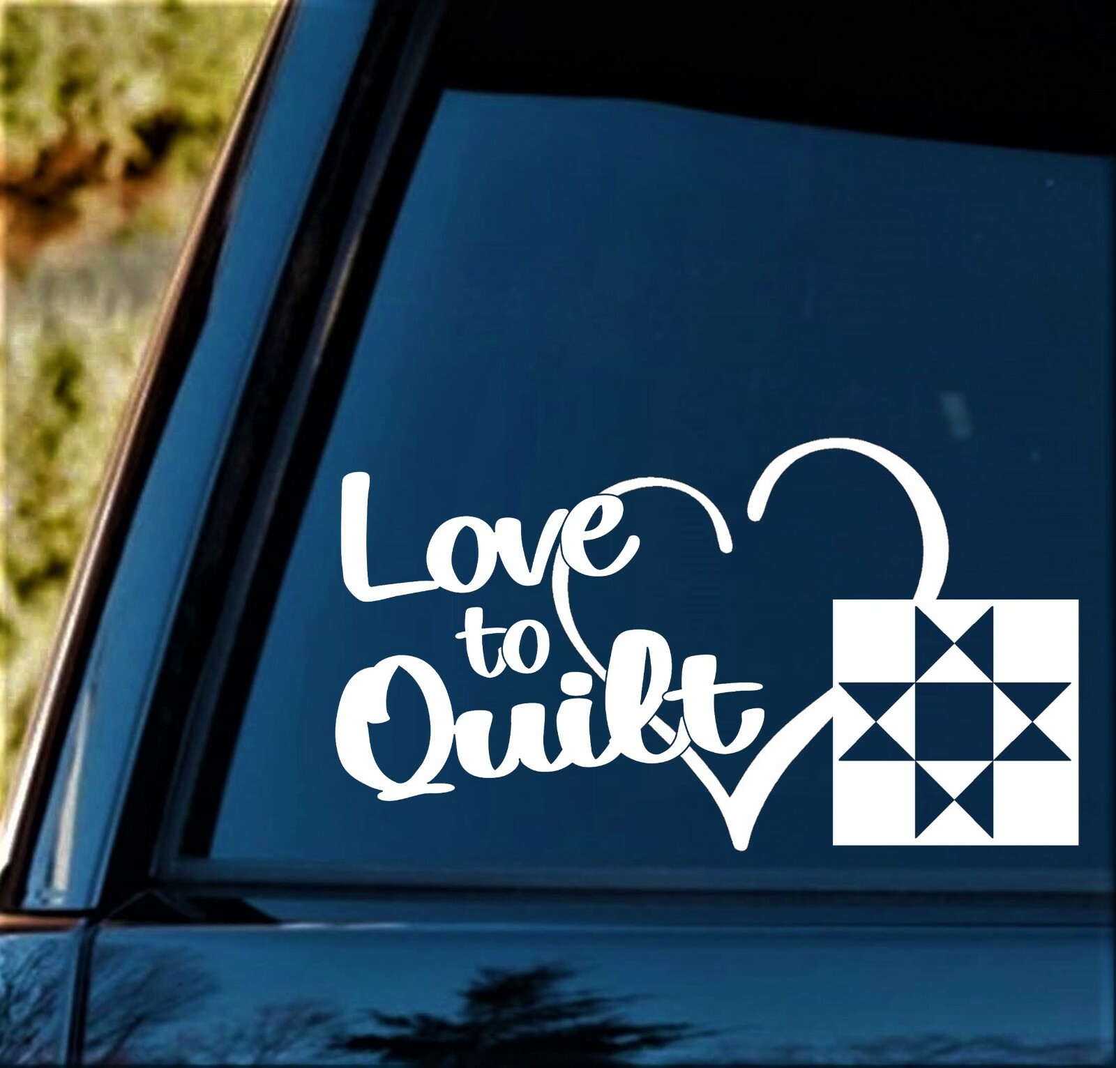 Love To Quilt Quilting Block Sticker for Car | Love to Sew Sewing | BG 797
