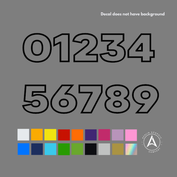 Custom Vinyl Numbers Decal Sticker Car Truck Window BMX Dirt Bike mailbox