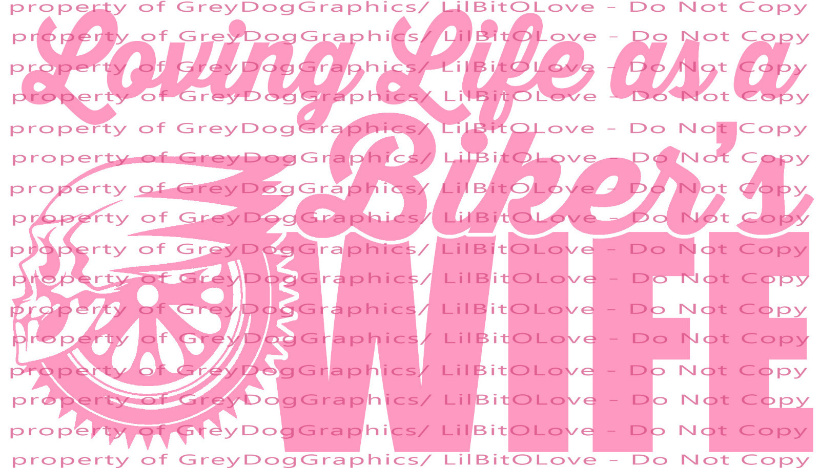 Loving Life as a Biker's Wife Vinyl Decal Sticker Motorcycle Skull Harley Hog