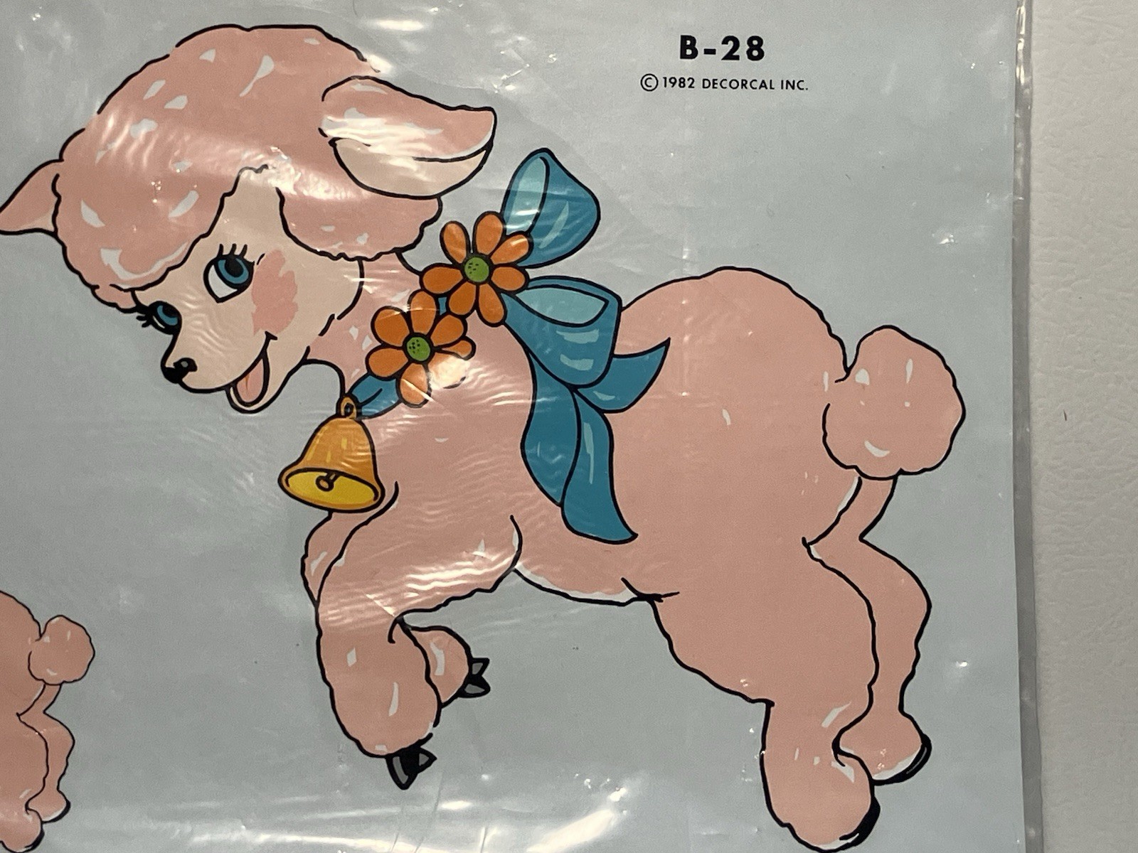 Vintage Handpainted Lamb Decals by Decorcal Pink Baby Girl Retro Decoupage B-28