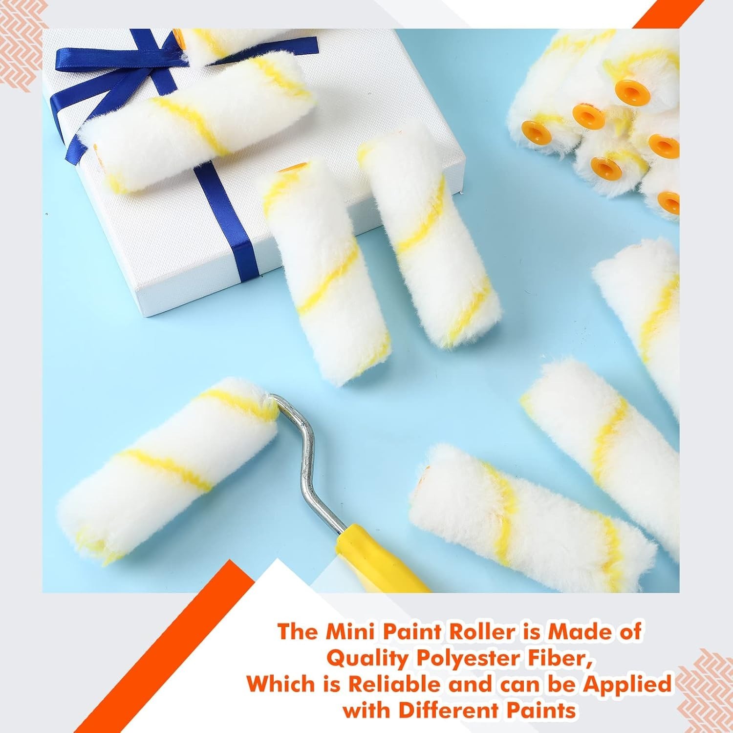 300 Pcs 4 Inch Mini Paint Roller Cover 1/2" Nap Small Microfiber Roller Covers H