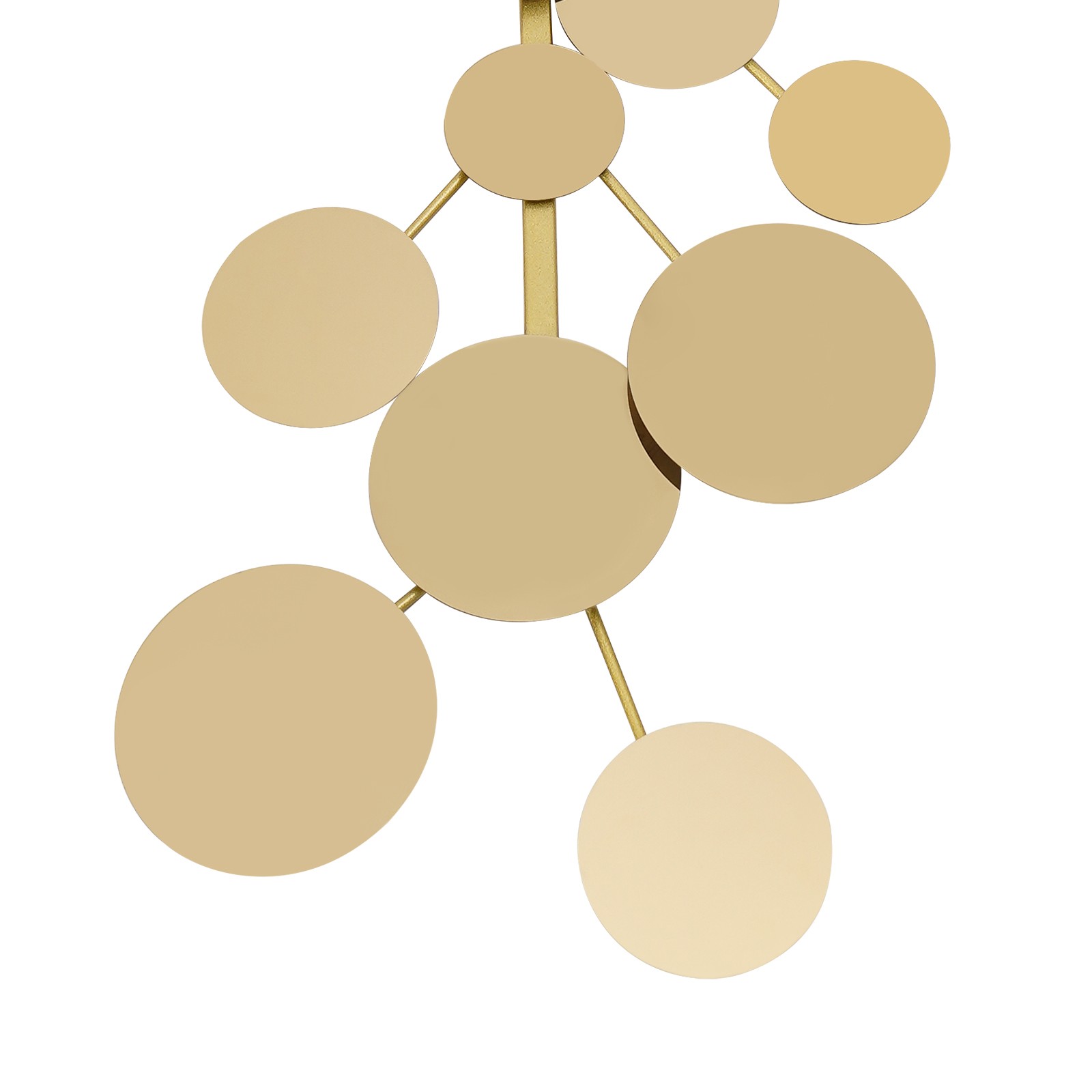 Large Gold Metal Wall Art Decor 59×19 inch, Modern Geometric Circle Wall
