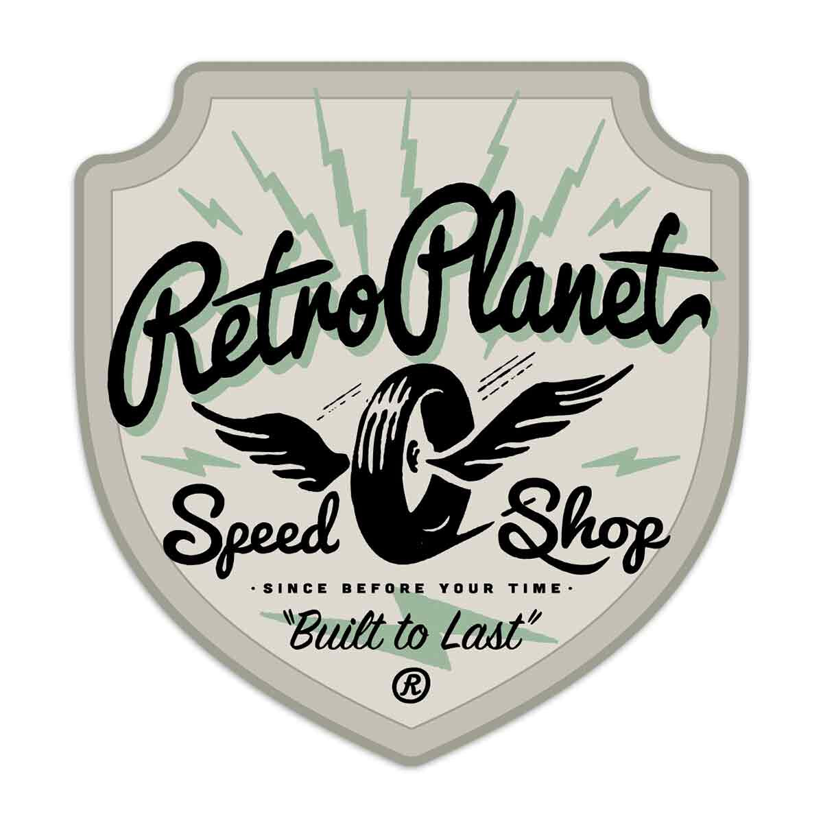 Vinyl Sticker, Retro Planet Speed Shop Garage Decal