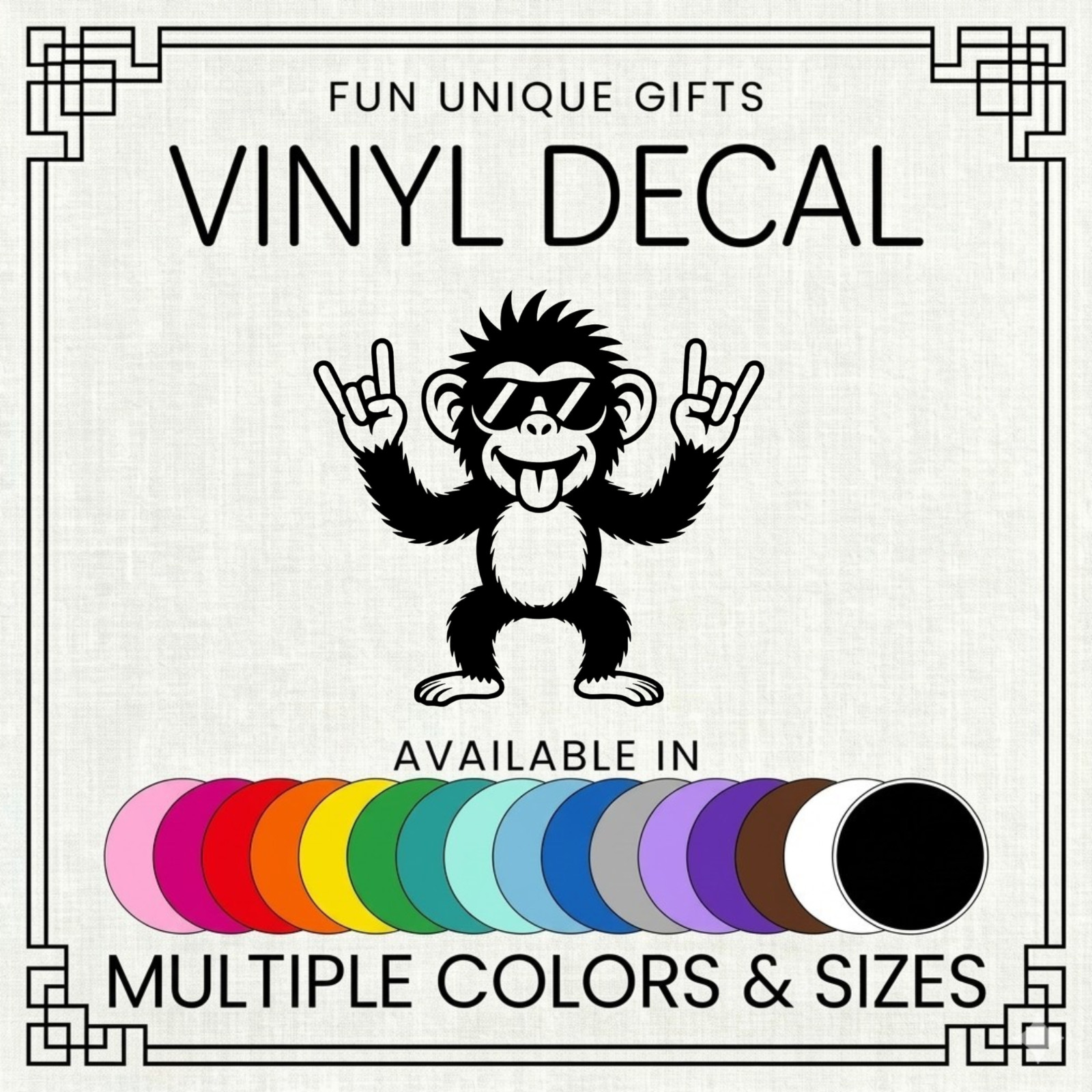 Crazy Monkey Vinyl Decal Sticker -Multiple Colors & Sizes- SHIPS FREE!