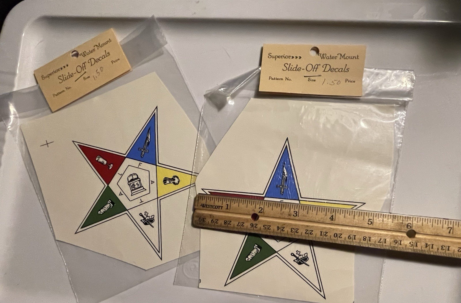 Order of the Eastern Star Superior Decals Lot of 2 Maryland China Company.