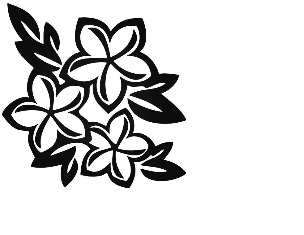 New Plumeria Flowers Vinyl Decal Car Window water Bottles Pick Size Color