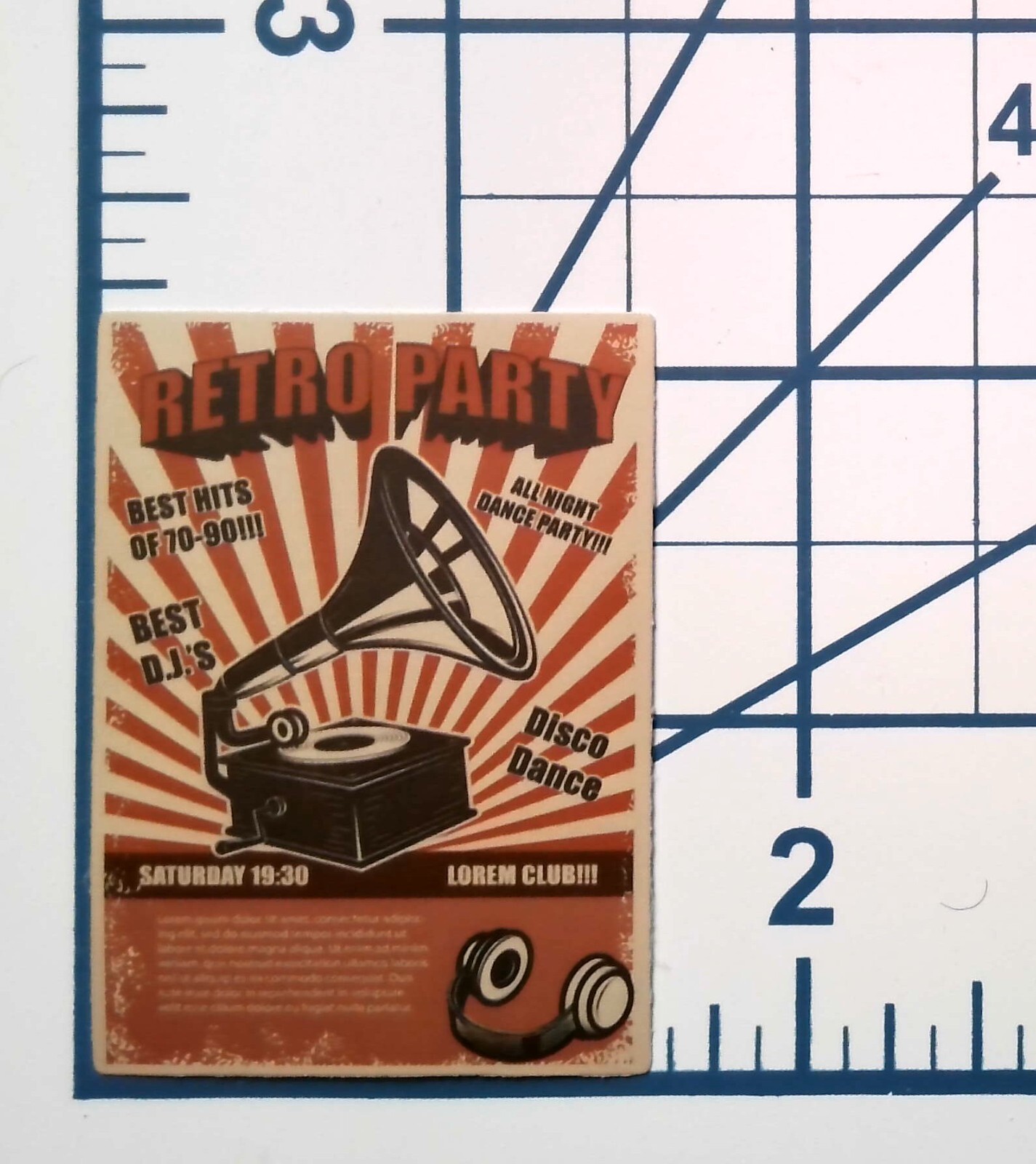 Retro Party Disco Dance Gramophone Sticker Best Hits 70s 80s 90s Music DJ