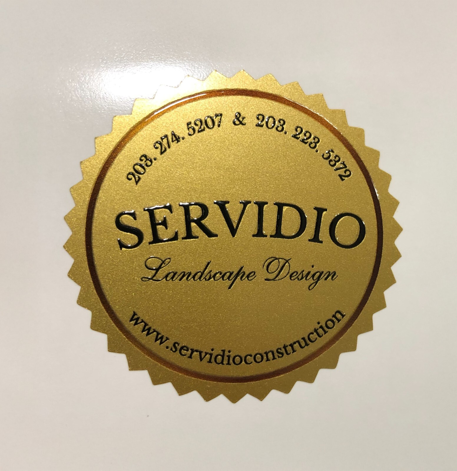 Custom Metallic Gold stickers logo Gold Foil stickers waterproof Gold labels