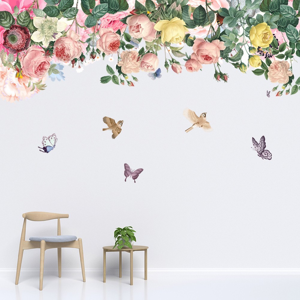 1 Pcs Flower Cartoon Wall Art Stickers Removable Vinyl Decal Home Decoration