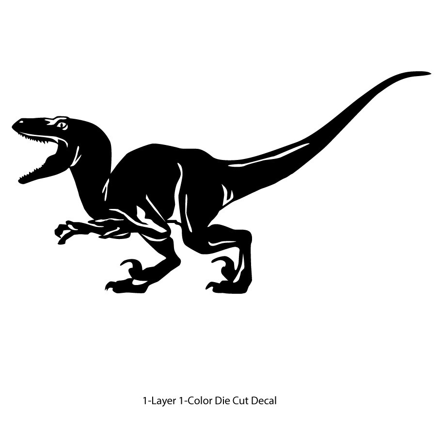 Dinosaur – Velociraptor #3, Jurassic Period 4-21" – Die Cut Vinyl Decal Sticker