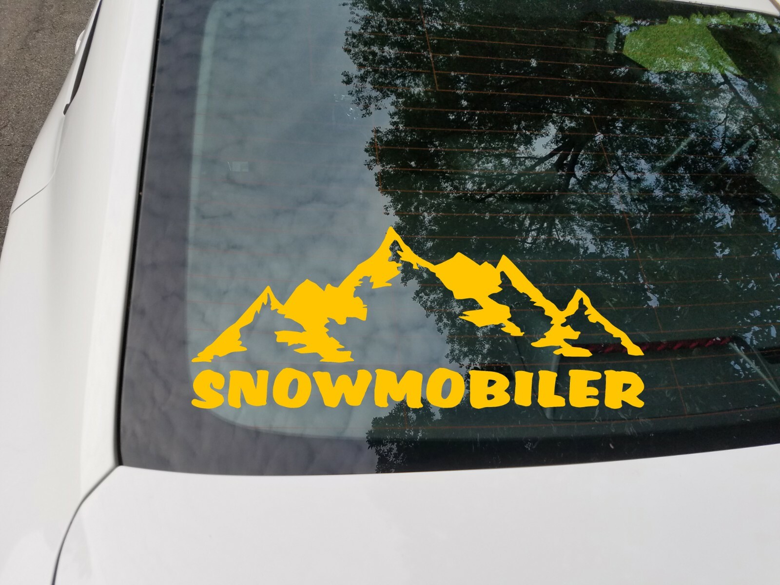Snowmobiler Vinyl Decal | Snow Sled Motor Sledge Mountains | Die Cut Sticker