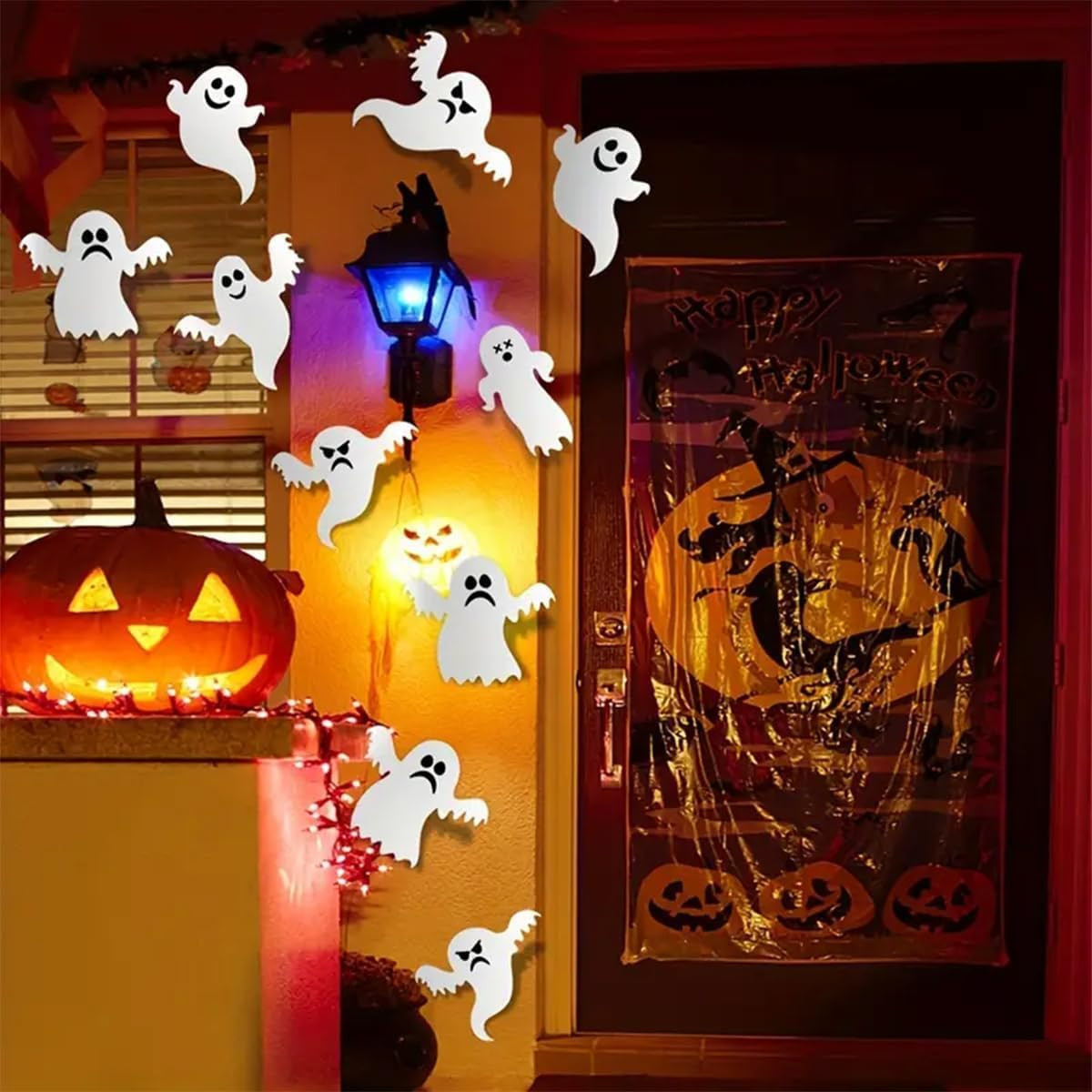 42Pcs Halloween Wall Decor Decals 3D Cute Ghost Wall Stickers Self-Adhesive Deco