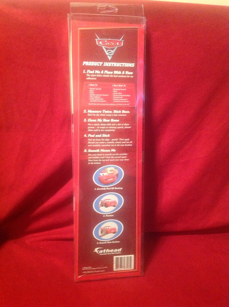 Disney Pixar Cars Lightning Mcqueen Wall Sticker Decal Fathead 26×17 Brand New!