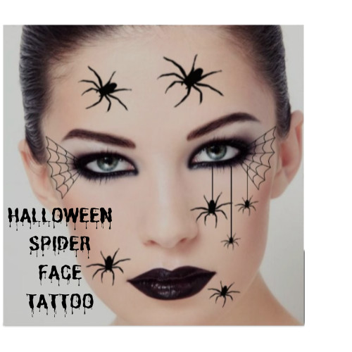 20 Sheets New Halloween Holiday Face Makeup And Terror Spider Design Stickers