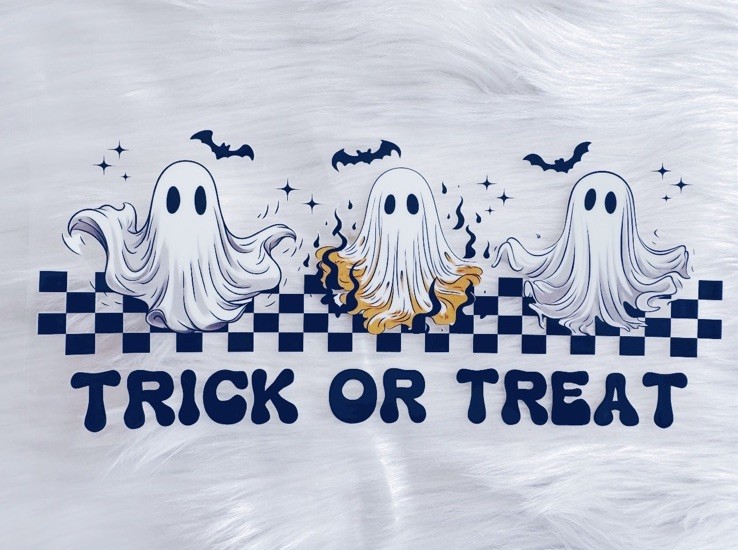 Halloween UV DTF Cup Wraps for 16 oz Glass Cups, 4 Sheets Transfers Ghost