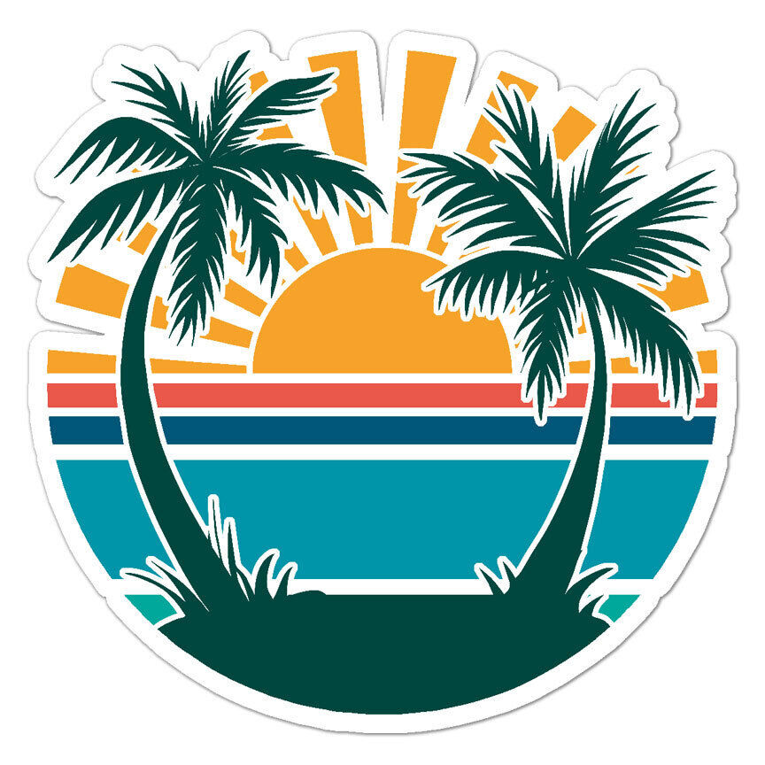 Tropical Beach Sun Sticker