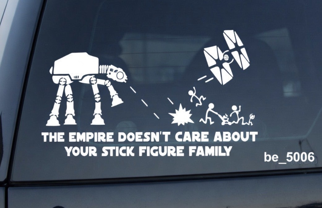 Star Wars Empire Stick Figure Family Car Decal Vinyl Sticker