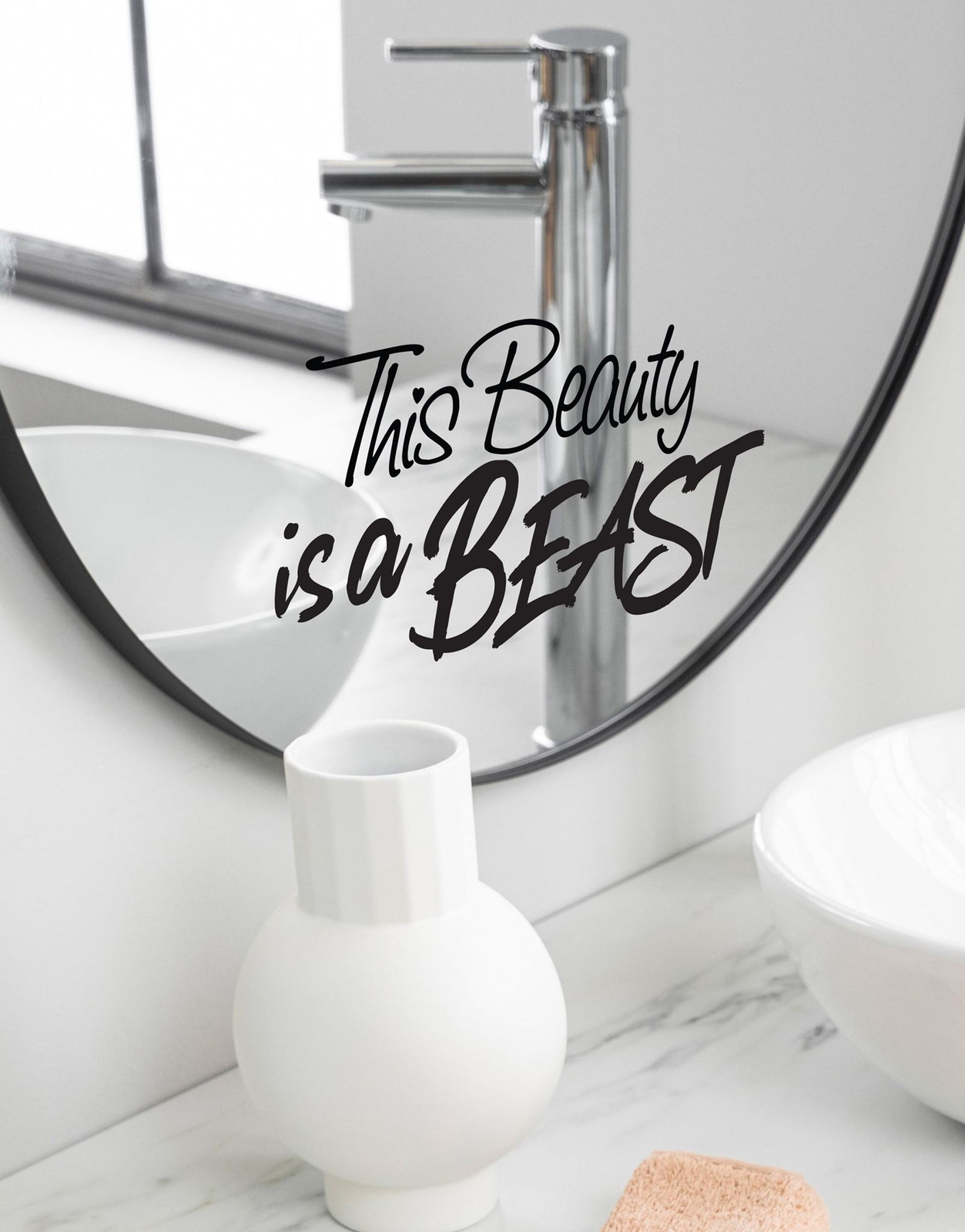 This Beauty is a Beast Motivational Self-Esteem Quote Vinyl Decal Sticker for Mi