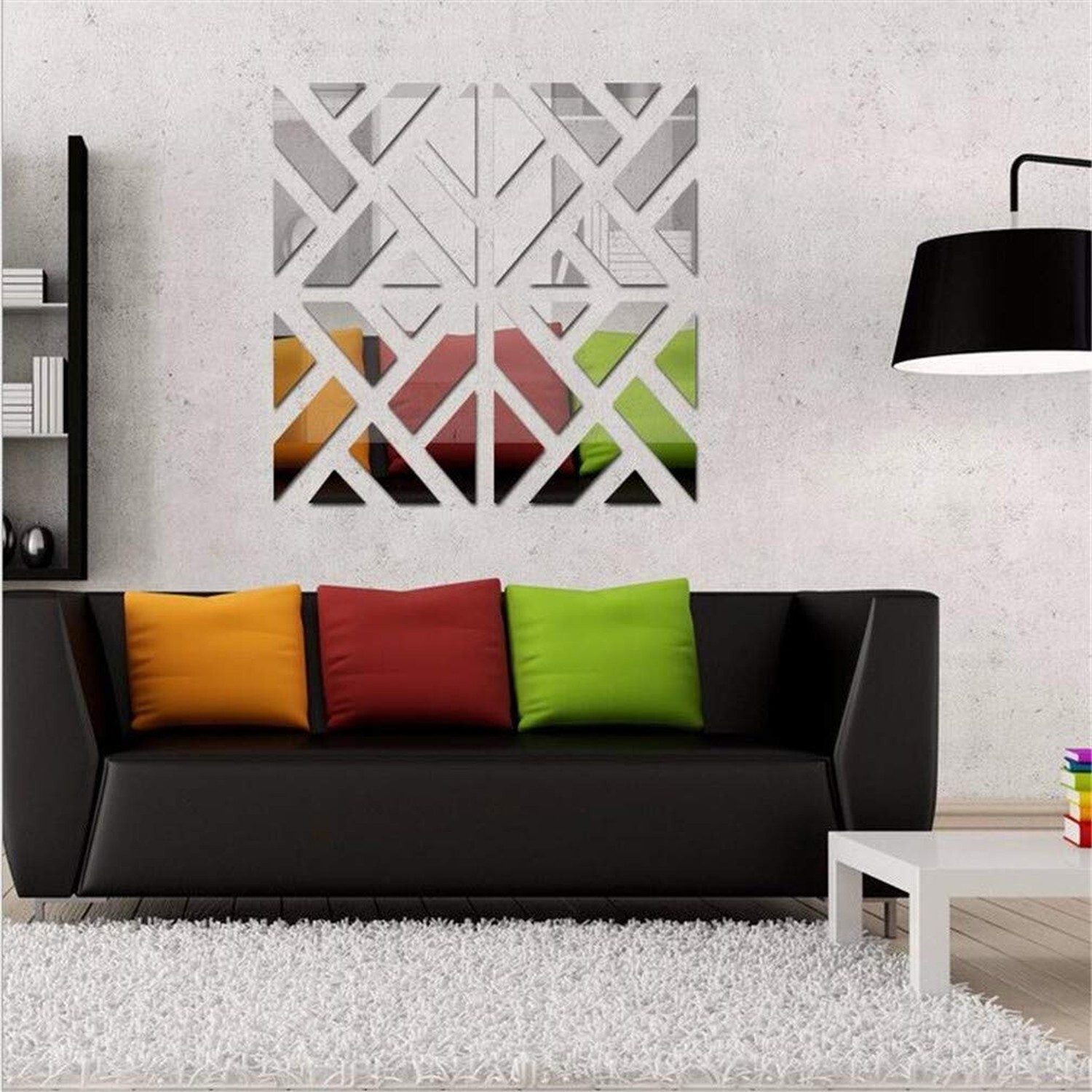 3D Mirror Wall Stickers, 4 Pcs Acrylic Crystal Art Wall Decal, Self Adhesive …