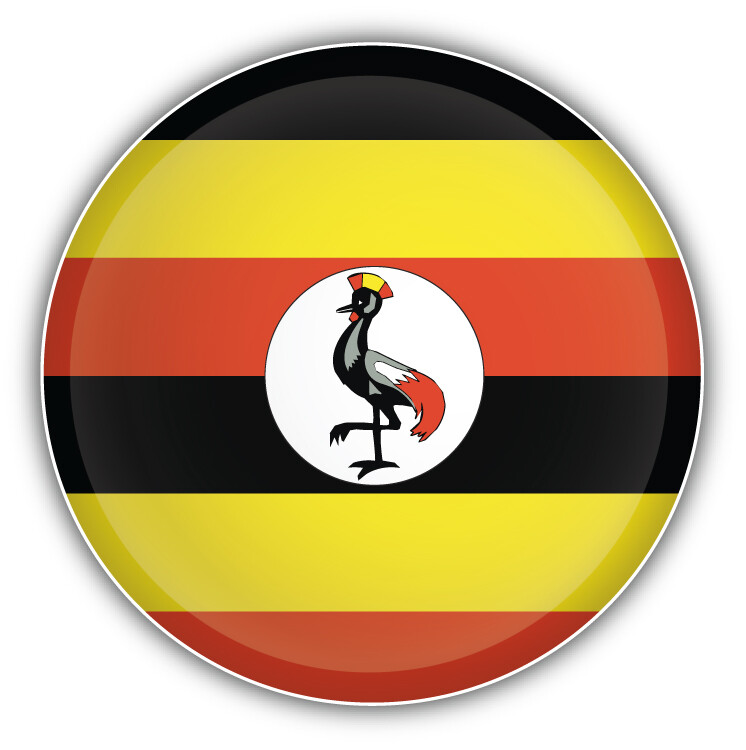 Uganda Flag Glossy Label Car Bumper Sticker Decal