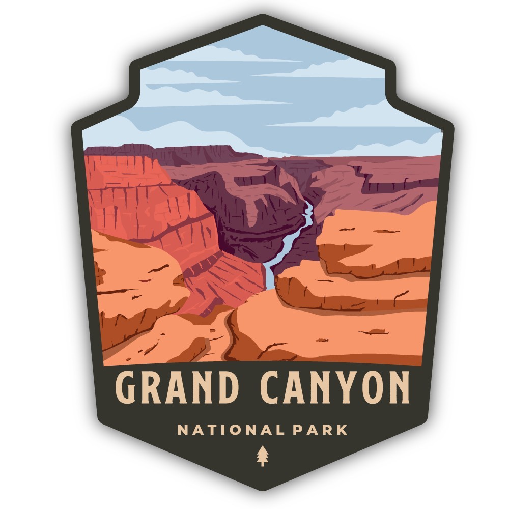 Grand Canyon National Park Emblem Art Cut To Shape Vinyl Sticker