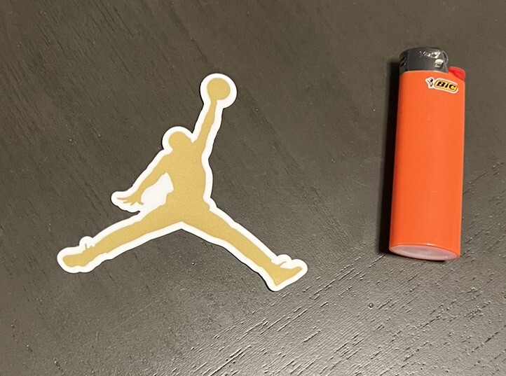 100% AUTHENTIC NIKE AIR JORDAN JUMPMAN STICKER (GOLD LOGO)
