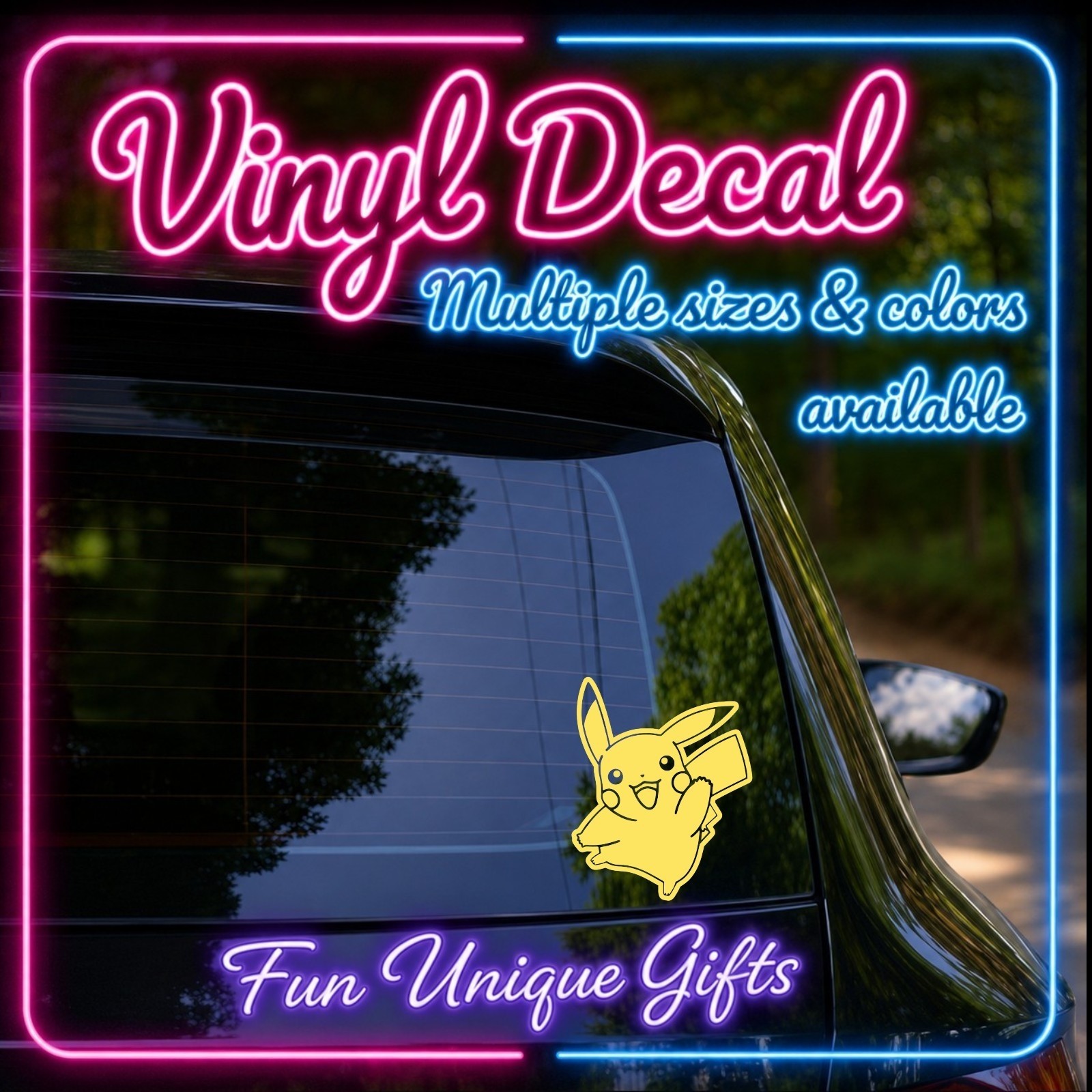 Pikachu Pokemon Vinyl Decal Sticker -Multiple Colors & Sizes- FREE SHIPPING
