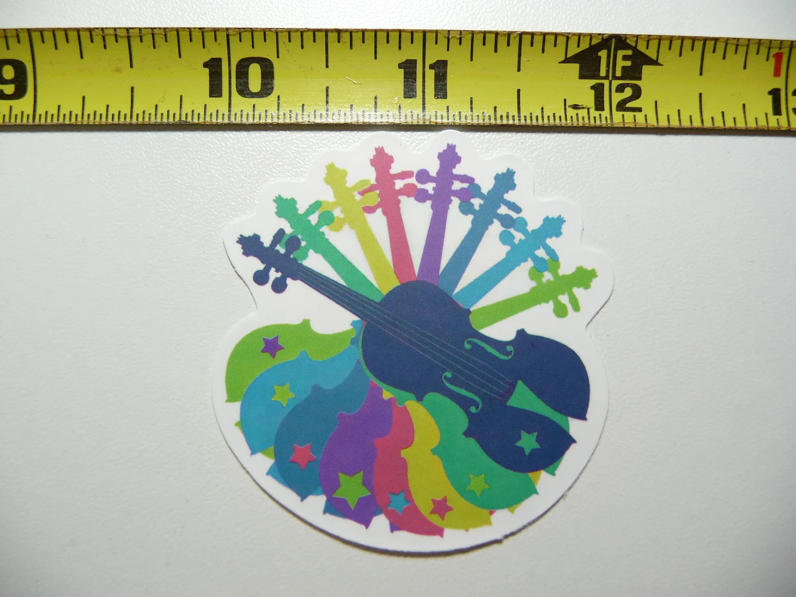 MULTICOLOR VIOLINS MUSIC SMALL STICKER DECAL BAND CONCERT HALL MUSICAL