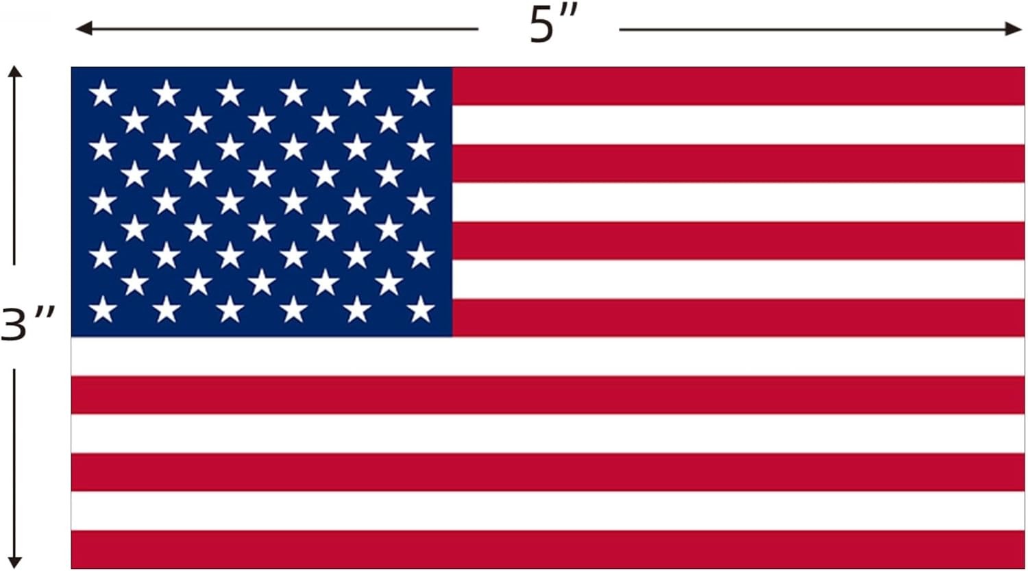 Reflective American Flag Stickers 3-Pack 5×3 Inches Durable & Waterproof Decals