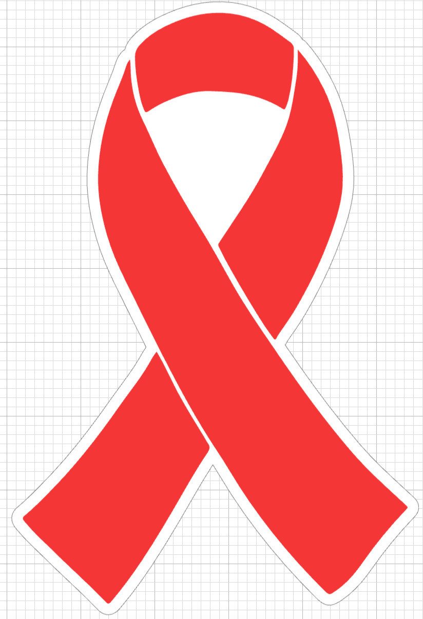 Cancer Awareness Ribbon Waterproof Vinyl Sticker Multiple Sizes, Colors