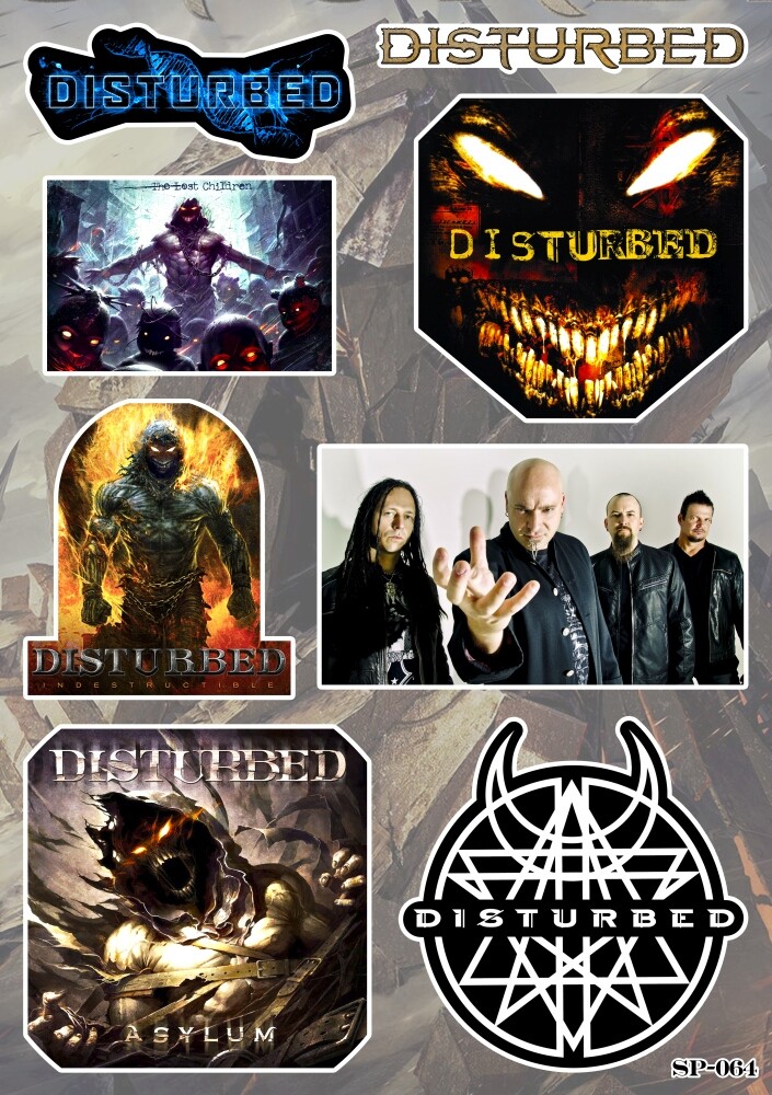 Disturbed Sticker Pack | Pentagram American Heavy Alternative Nu Metal Band Logo