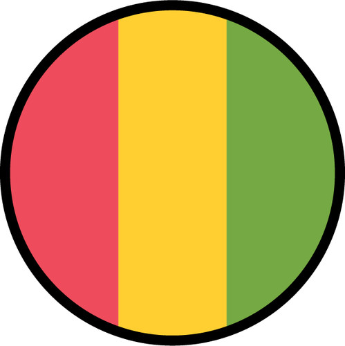 Guinea Flag Circle Sticker Decal