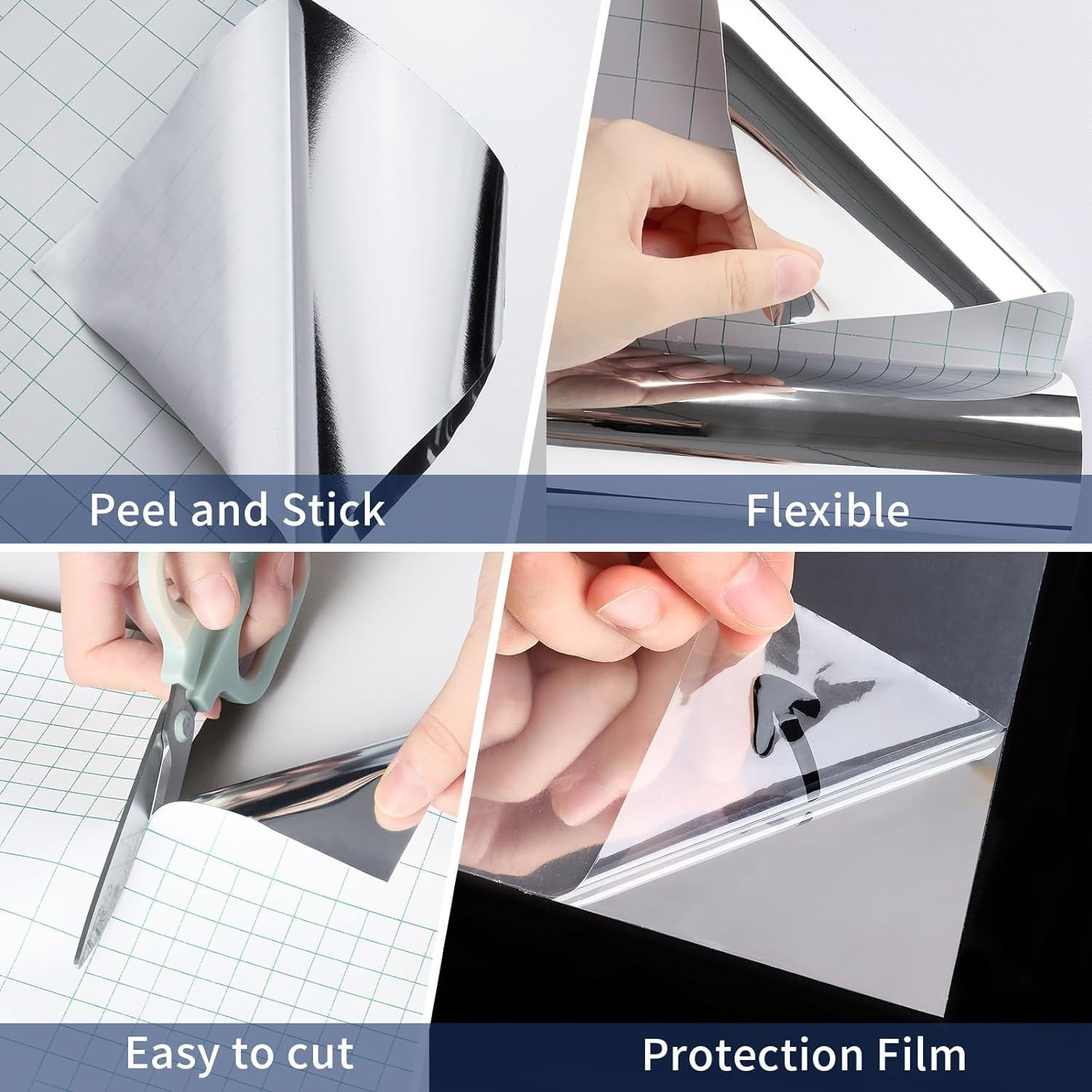 Mirror Stickers for Walls Self Adhesive Mirror Wallpaper Sticker | Peel and Stic