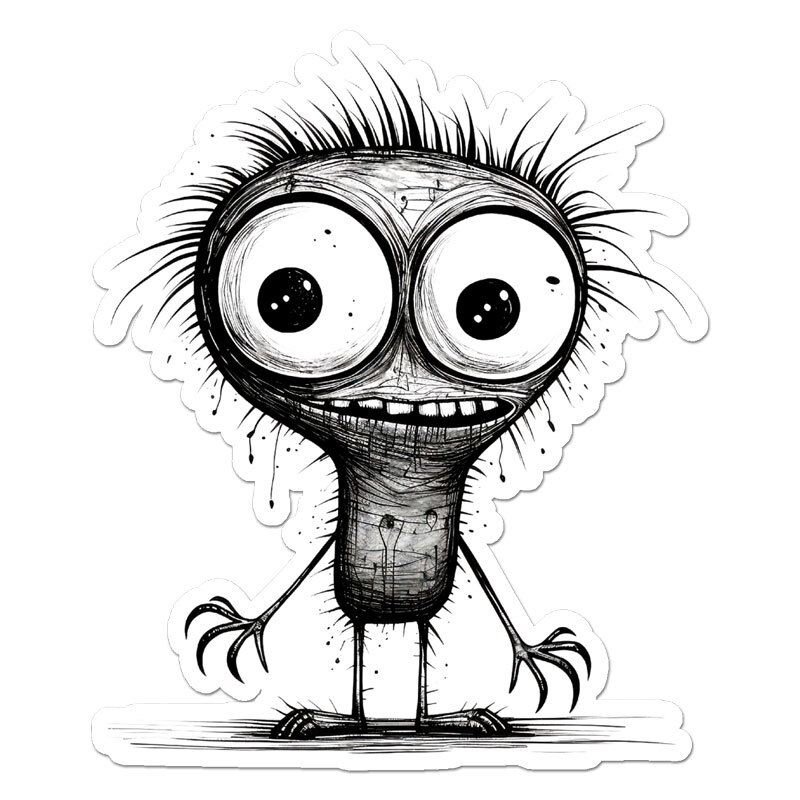 Cute Monster, Vinyl Decal Sticker, Indoor Outdoor, 3 Sizes, #11665