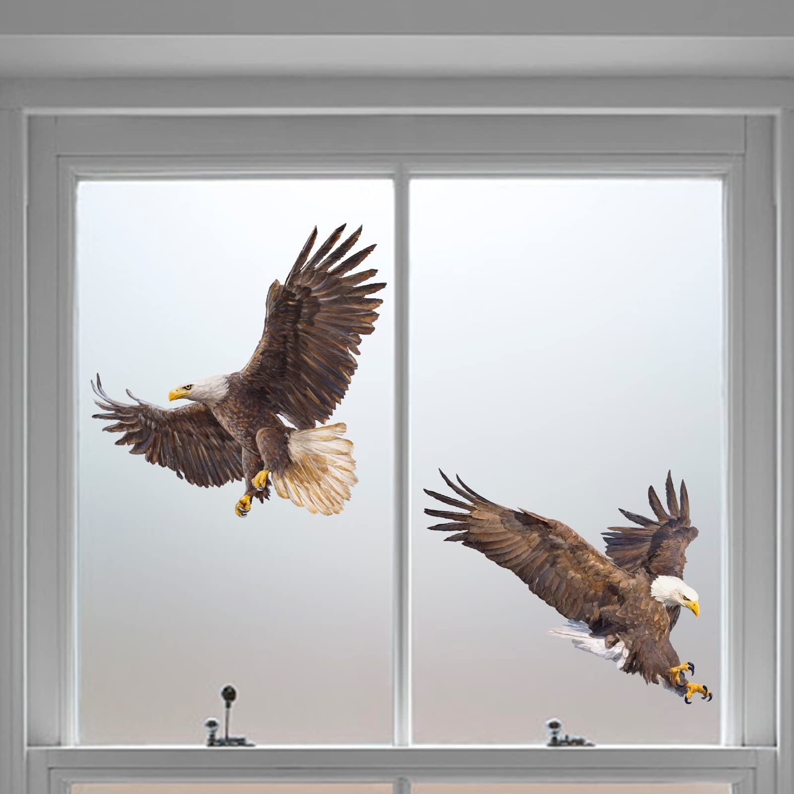 3 Pcs Flying Bald Eagles Birds Wall Stickers, Removable Vinyl Peel and Stick …
