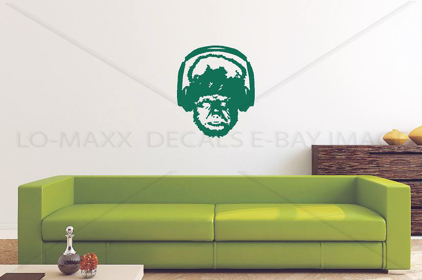 Wolfman With Headphones Monster Spooky Wall Art High Quality Die Cut Vinyl Decal