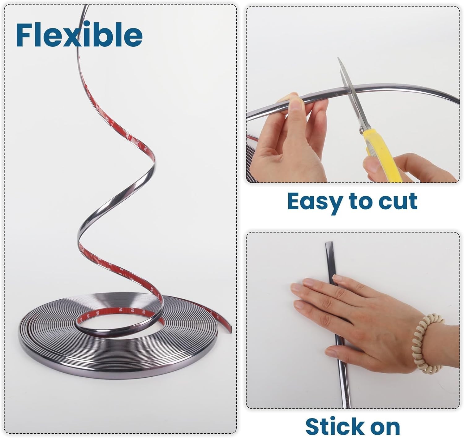 Waterproof Peel and Stick Mirror Tape Border – 9.8 Ft for Easy Installation