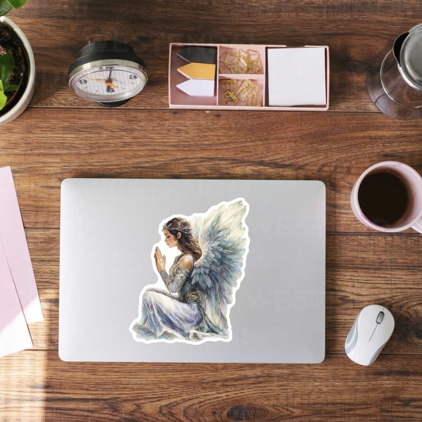 Angel Praying Sticker, Peel N' Stick, Different sizes