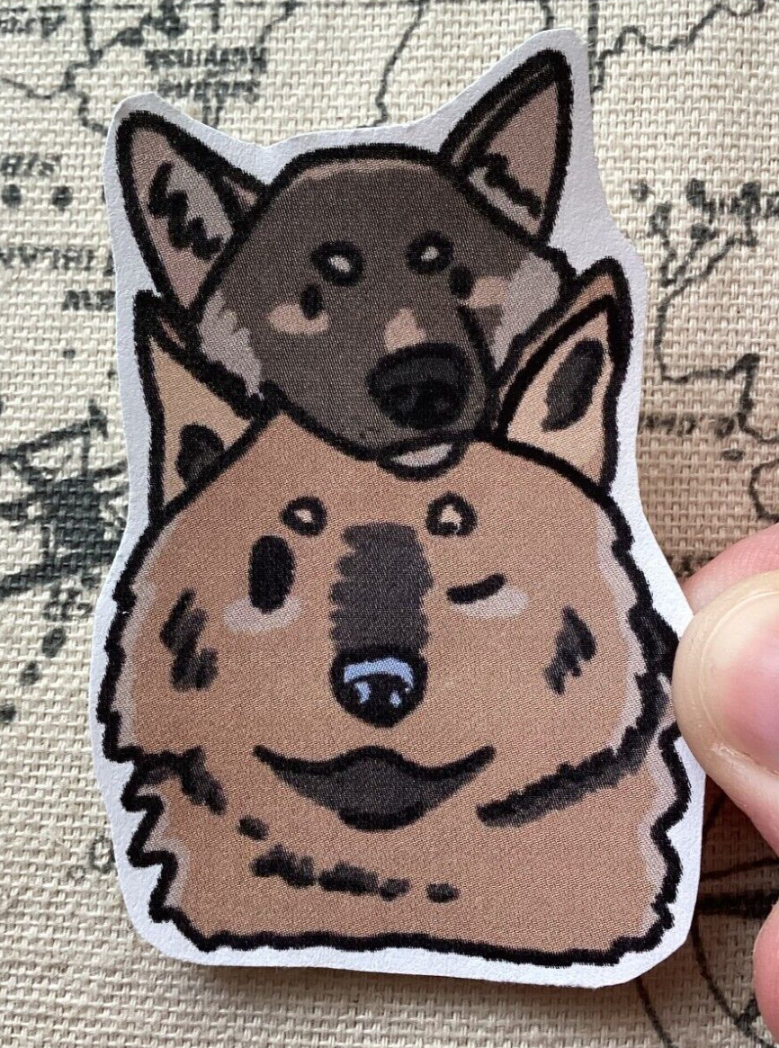 Cute Homemade Wolf Sticker -Matte Finish – Stacked Wolves Free Shipping
